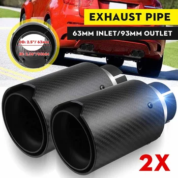 

2pcs 63-93mm/66-93mm Car Exhaust Muffler Pipe Glossy Matt Carbon Fiber Exhaust Tip M Performance For BMW M Series M2 M3 M4 M5 M6