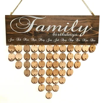 

Family and Friends Birthday Celebrations Reminder Calendar Wall Hanging Wood Plaque Board Sign DIY Home Decoration Craft Gifts