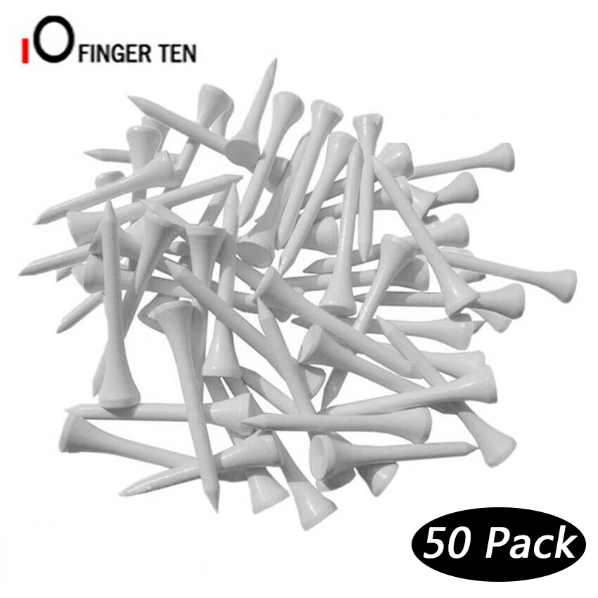 White 70mm 50pcs Лидер продаж 50 шт. прочный держатель для мяча из твердой древесины для гольфа тройники дерево 83 мм 70 мм учебные принадлежности для гольфа - Цвет: White 70mm 50pcs