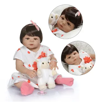 

22in 22in Realistic Reborn Doll Soft Full Silicone Vinyl Newborn Babies Sweet Girl Lifelike Handmade Toy For Children Birthday