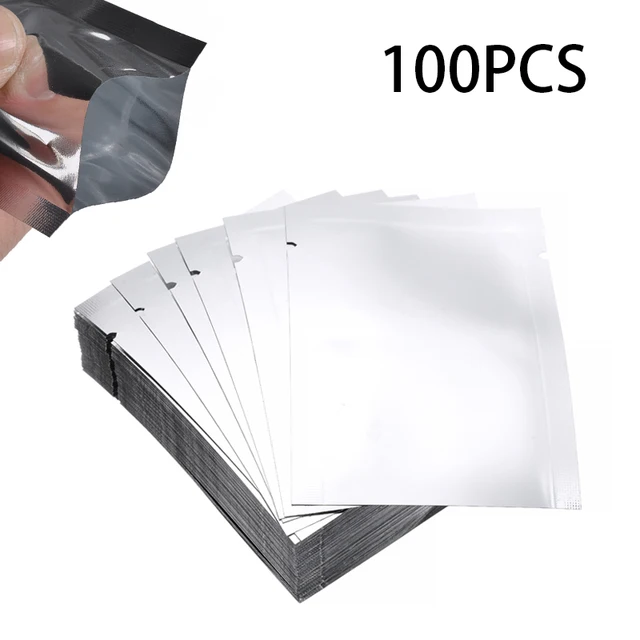7*5 Cm Mini Ezüst Alumínium Táskák Vákuumtömítő Fólia Mylar Konyhai Cukorka Gabona Tároló Tasakok Friss Ételekhez