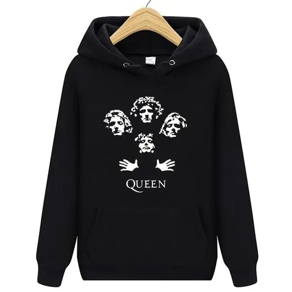 

Queen Rock Band Sweatshirts Bohemian Rhapsody Freddie Mercury Vintage Throwback Logo Men Women Hoodies Men Hooded Sweatshirt