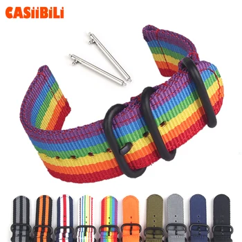 

20mm Nato Straps For Samsung Galaxy Watch Active Active2 Gear S2 Nylon Canvas Fabric Quick Fit Spring Bar Bands Ring Buckle