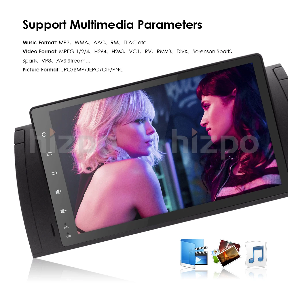 Sale Hizpo Car Multimedia player Stereo System Android 9.0 GPS Autoradio 1 Din For BMW/E46/M3/Rover/3 Series RAM 4G WIFI FM Radio DAB 21