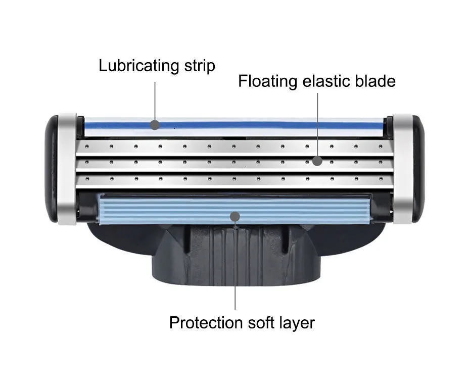 Бритвенное лезвие для мужчин, 3-слойные лезвия, высококачественные кассеты для бритья, бритва для лица, бритвенные лезвия, подходят для gilletee Mache 3