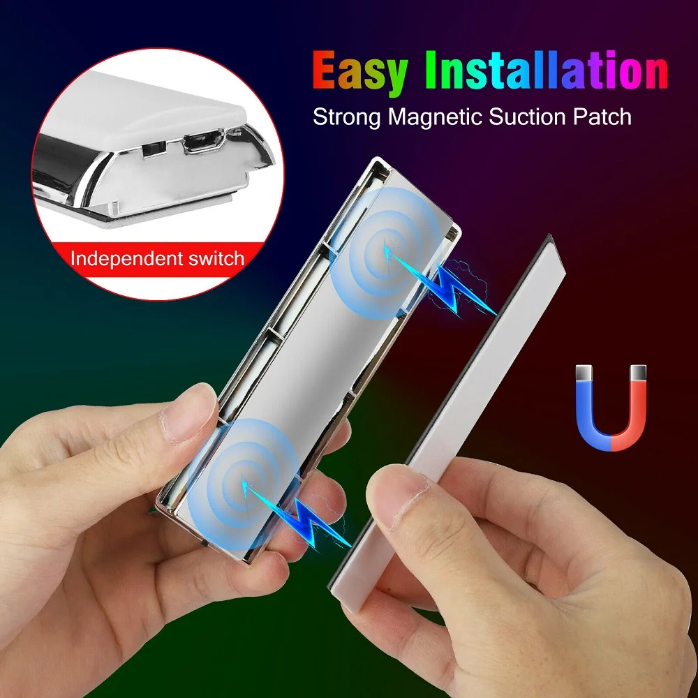 Wireless RGB LED Car Interior Floor Decorative Atmosphere Lamp Ambient Light Accessories USB Charging Portable Remote Control