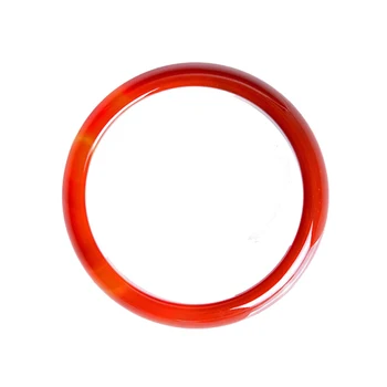 

Natural round thin bright red jade bracelet with ice penetration free shipping