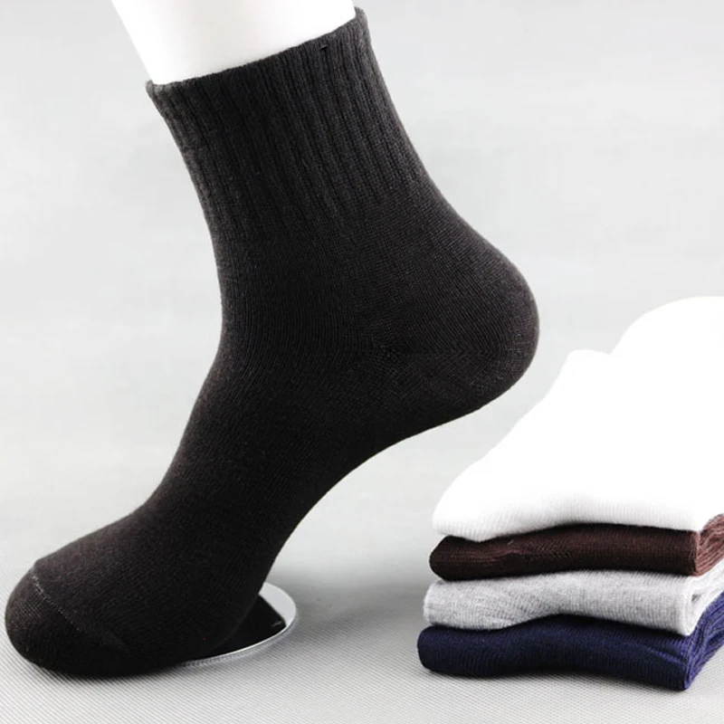 

10Pairs/lot Men's Sports Socks for Autumn And Winter Medium Tube Thick Men's Socks Cotton Sweat Absorption Prevent Odor
