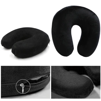 

Neck U-Shape Pillows Memory Foam Pillow For Airplane Neck Support Travel Accessories 4Colors Comfortable Pillows For Sleep Home