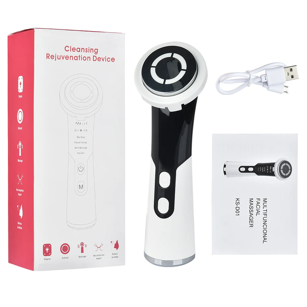 

Cleansing Rejuvenation Device LED Photon Therapy Vibration Massager Skin Beauty Instrument Warm Treatment Massage Anti Care Tool