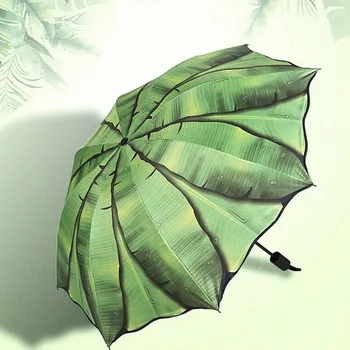 

Fashion Banana Leaf Umbrella Rain Women Uv Protection Leaf Umbrella for Men Women Windproof Foldable Umbrellas Female