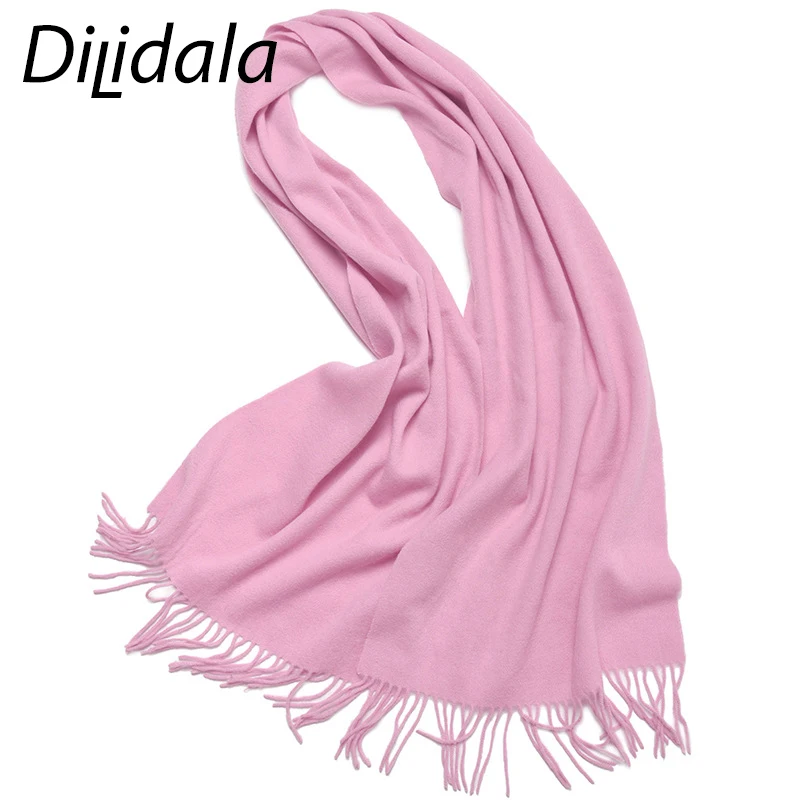 Dilidala кашемировый зимний теплый шарф, одноцветные шарфы для женщин, высокое качество, чистый кашемир, мягкий женский шарф, шаль, шарф