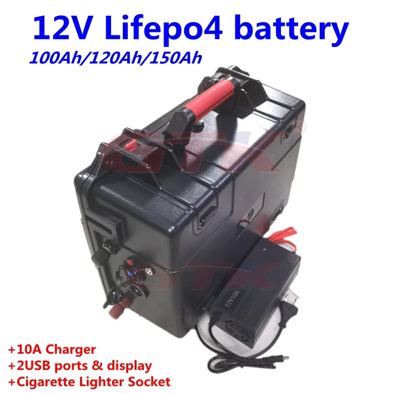 Портативный 12V 150Ah 130ah 120ah 100ah LiFePO4 Батарея для UPS аккумулирования энергии