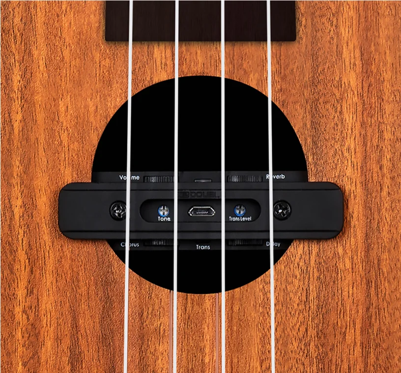 Double U0 Ukulele Pickup Builtin Chorus Delay Reverb Effects Soundhole