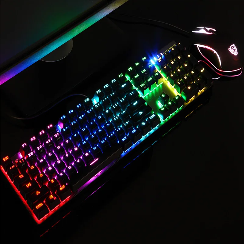 MOTOSPEED CK888 104 клавиш USB Проводная профессиональная игровая клавиатура мышь USB Проводная красочная клавиатура и мышь для планшетных настольных ПК Игр