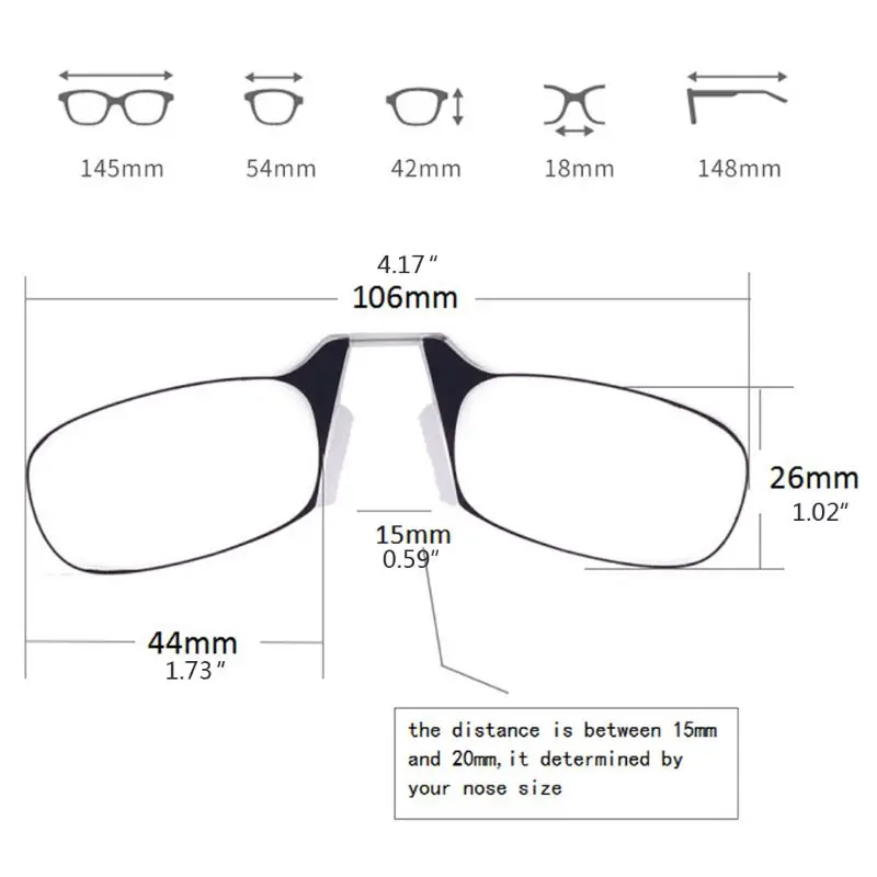Мини карманный складной зажим нос очки для чтения брелок черная рамка для чтения модные украшения