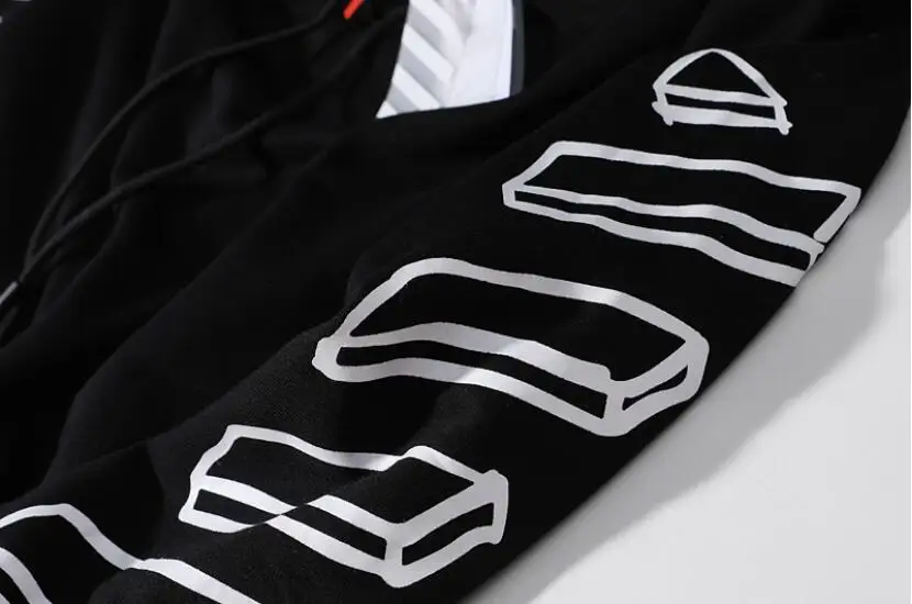 19ss Off-White OW sketch 3D arrow Мужская и Женская Осенняя зимняя Модная хлопковая Повседневная Свободная Толстовка с капюшоном, толстовка с капюшоном