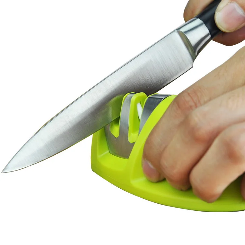 2 этапа профессиональная точилка для ножей Заточка шлифовального станка карбида вольфрамовой стали алмаз керамика кухонные приспособления - Цвет: Green