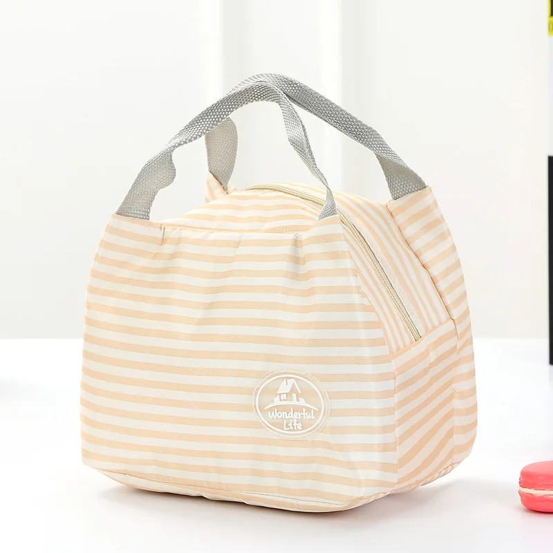 Для взрослых детей крутая сумка Школьный Рюкзак Для ланча путешествия термоизолированная охлаждающая сумка Ланч-бокс переноска для пикника Сумка - Цвет: Yellow Striped
