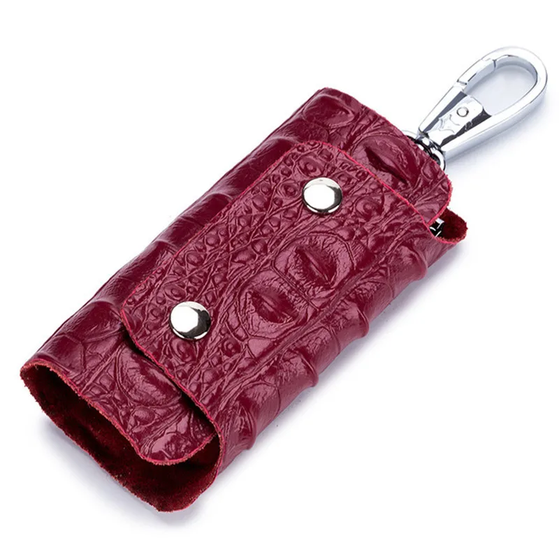 

Genuine Cow Leather Key Wallet Men Women Unisex Car Keys Organizer Wallet Holder Housekeeper Purse Mini Bag Keychain Pouch Gift