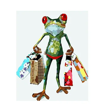 

Paingting By Number Frog Animal Frame 40x50 On Canvas For Adults Hand Painted DIY Kits Color Drawing Picture By Number Decortion