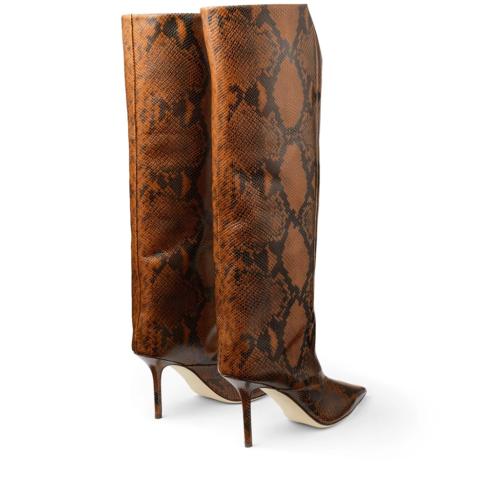snake print knee boots (2)