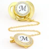 Gold Pacifiers Luxury Babi Pacifier Silicone Adult Pacifier Bling Infant Nipple BPA Free Baby 26 Letter Initials Chupetero 1