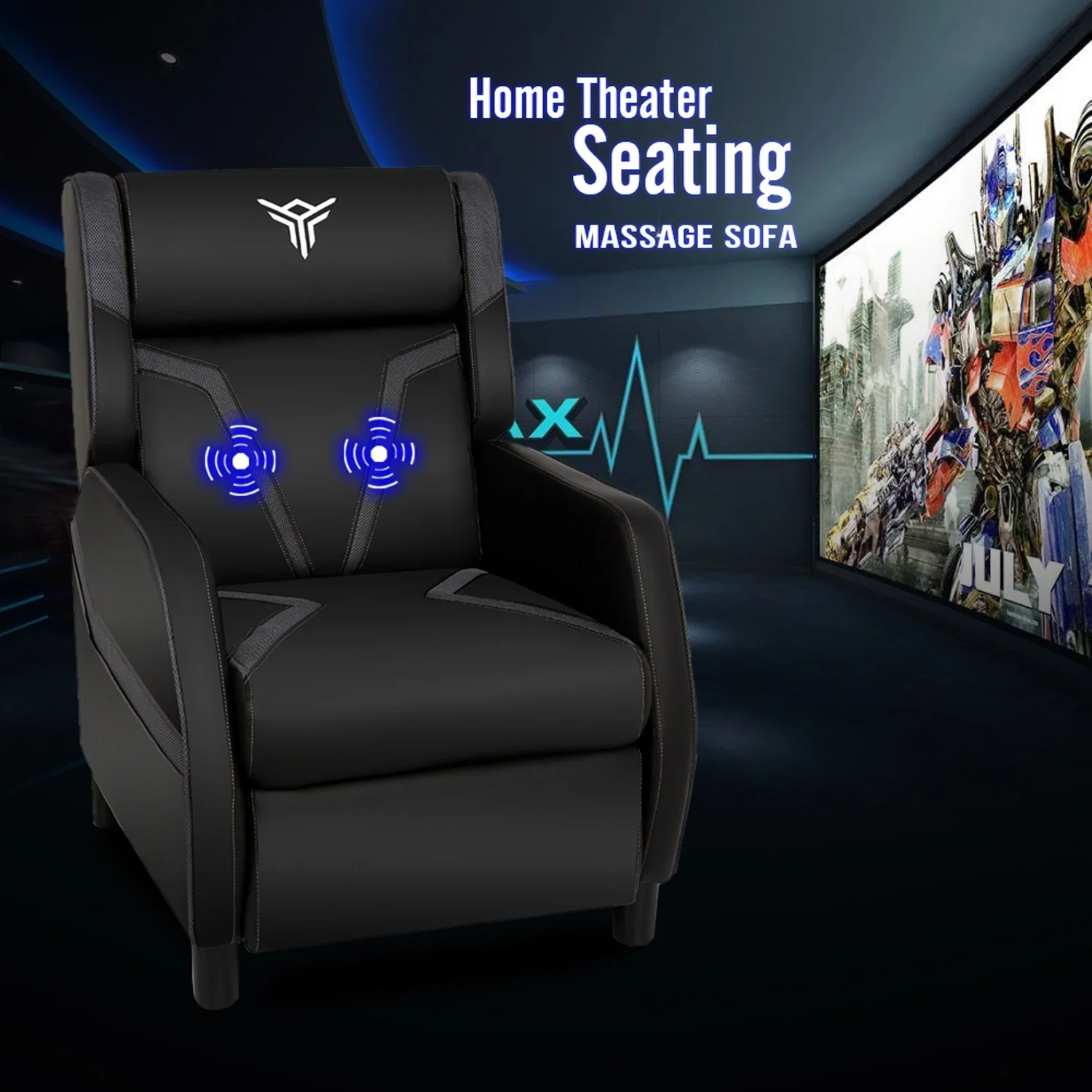  Massage Sofa Video Gaming Chair Leather Swivel Reclining Computer Seat Footrest