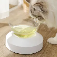 Прозрачная миска для домашних кошек с держателем, противоскользящая миска для кошек, кормушка для домашних животных, миска для воды, идеально подходит для кошек, маленьких собак