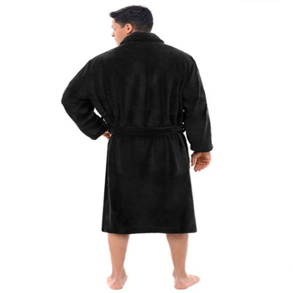 Мужские модные вельветовые халаты, фланелевый Халат, одежда для сна с v-образным вырезом и длинным рукавом, бандажный плюшевый халат, шаль, кимоно, теплый халат, ночная рубашка
