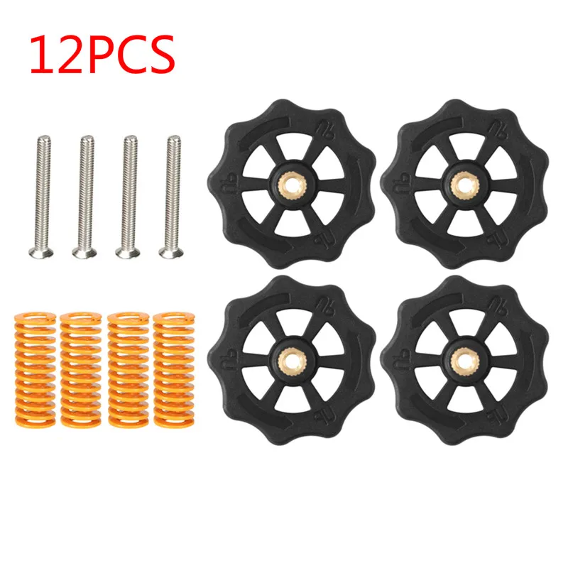 

8Pcs M4 Screws Nut 3D Printer Upgraded Aluminum Hand Twist General Type Leveling Nuts Hot Bed Springs Wheels Hardware Fasteners