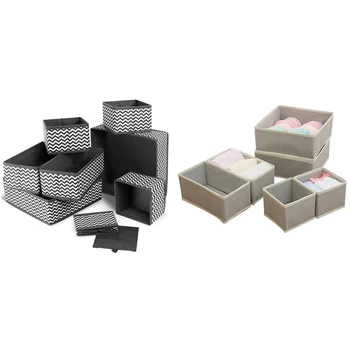 

6Pcs Nonwoven Multifunction Storage Boxs with Fabric Dresser Drawer Dividers Set of 8 Wardrobe Closet Organizers