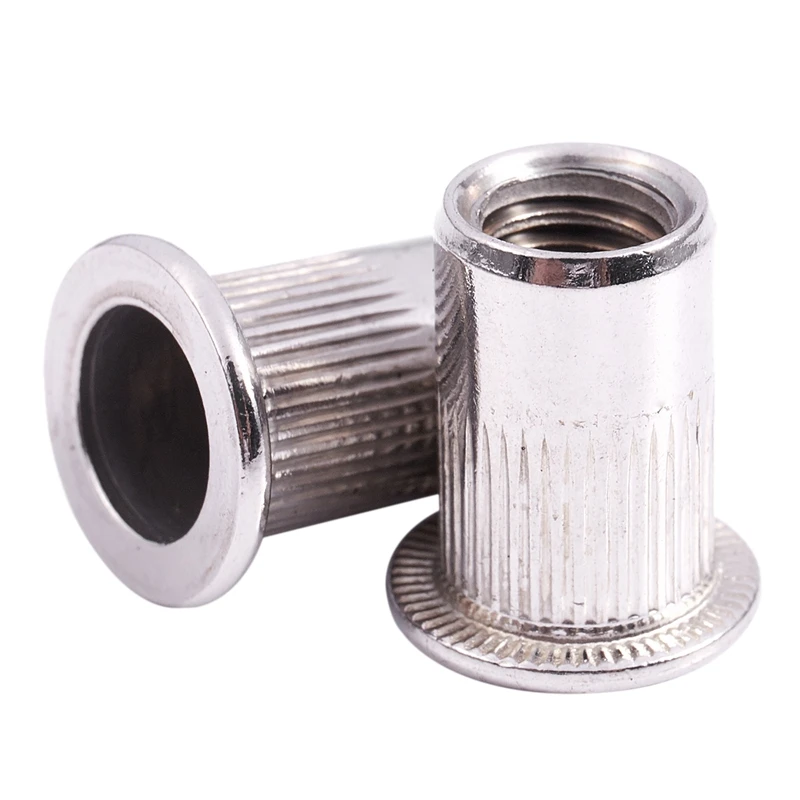 20 Pcs 304 Stainless Steel Rivet Nut Insert M8x18mm Silver