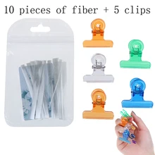 Набор инструментов 1 набор(10 шт стекловолокна+ 5 клипс)* наращивание ногтей для УФ-геля DIY Гвозди белый акриловый удлинитель для ногтей кончики волокон