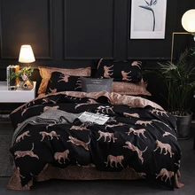 Wild Leopard style dropshipping starry sky design duvet cover + pillowcase us full king AU queen UK double 2/3pcs