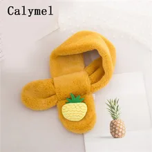 Calymel/Новинка года; милый детский шарф; сезон осень-зима; шарф с искусственным кроличьим мехом для мальчиков и девочек; плюшевый шарф