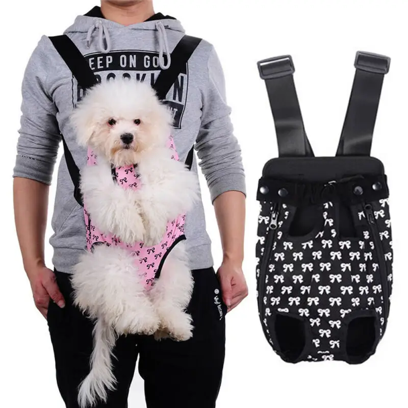 

2019 Pet Dog Cat Backpack Travel Carrier Front Bag Chihuahua with Dual Shoulder Strap Small Medium Dogs Grid Carry Bag