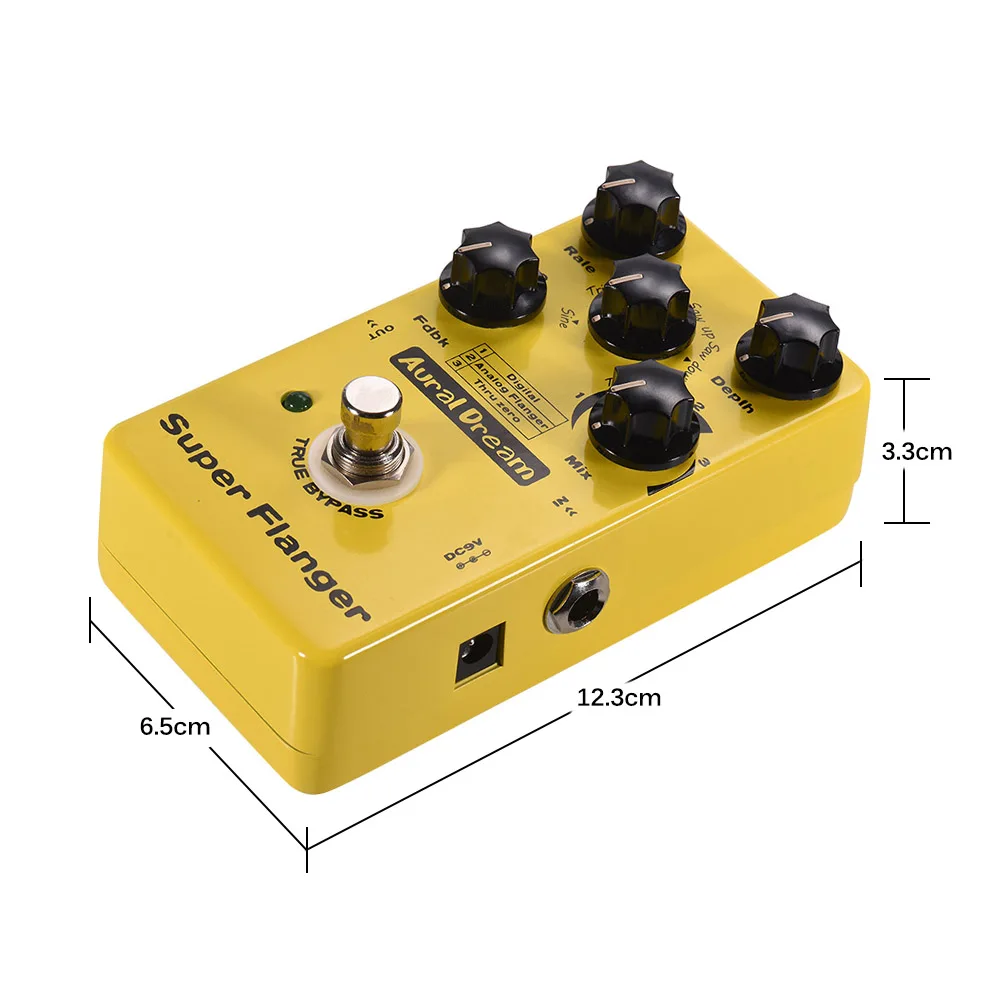 Super Flanger педаль эффектов для гитары 3 режима Flanger корпус из алюминиевого сплава True Bypass