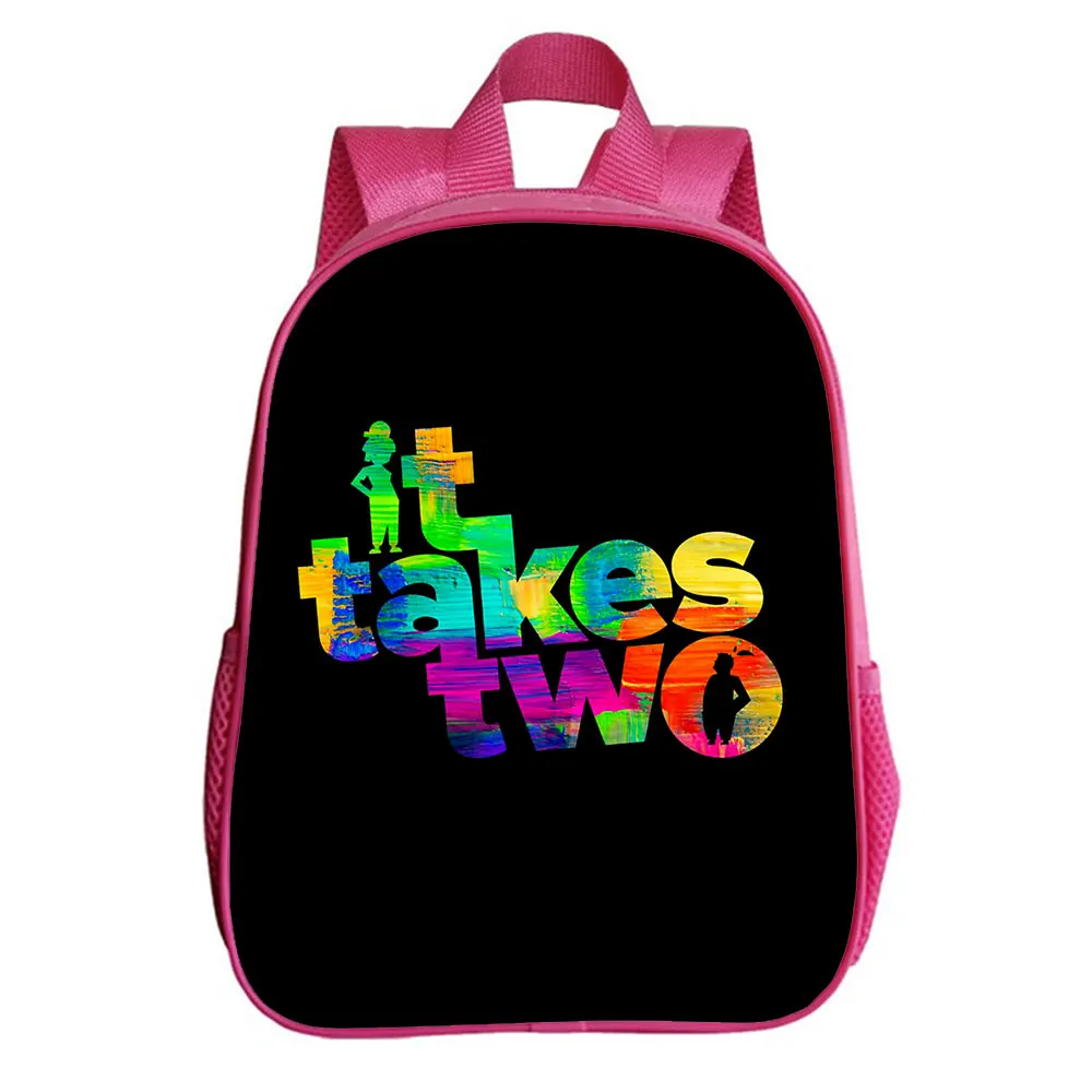 It Takes Two Backpack Children Funny Cartoon Kindergarten Rucksack Baby Boys Girls Kids Anime Knapsack Mochila Mini school bag