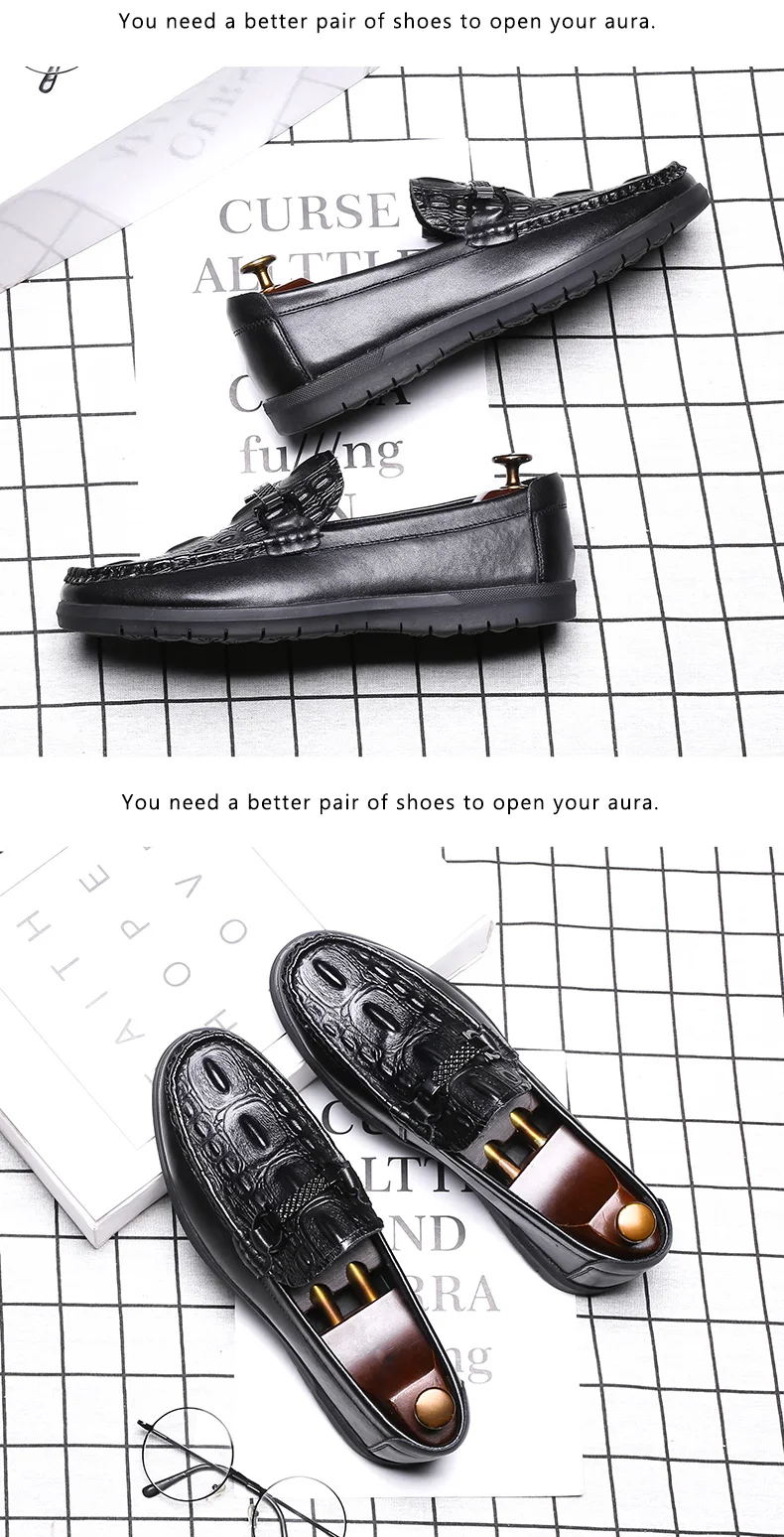 Brand XINYIDA Genuine Leather Men Loafer Slip On Breathable Casual Men Dress Shoes Fashion Formal Male Leather Shoes Size 38-44