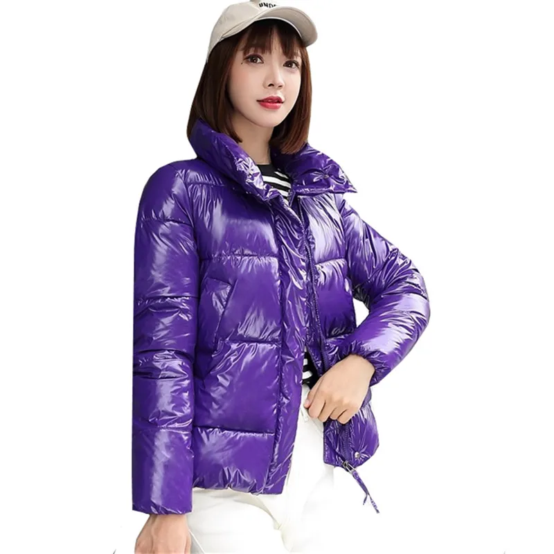 Новая зимняя Женская куртка, Свободное пальто со стоячим воротником, женские короткие модные куртки, зимняя теплая Женская одежда, повседневные парки A2315