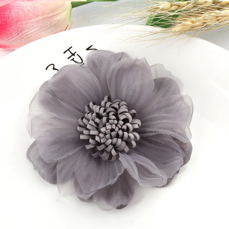 5PCS /33 Colors Mini Chiffon Fabric Flower For Wedding Invitation Artificial Flowers For Dress Decoration - Цвет: 16