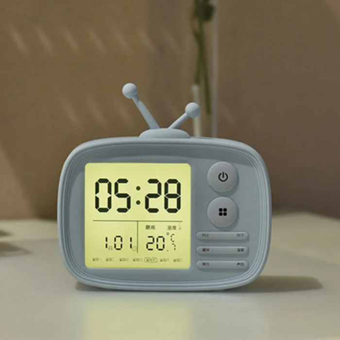 Wake Up светодиодный цифровой динамик Bluetooth будильник спальня держатель телефона Ретро ТВ портативные часы@ LS
