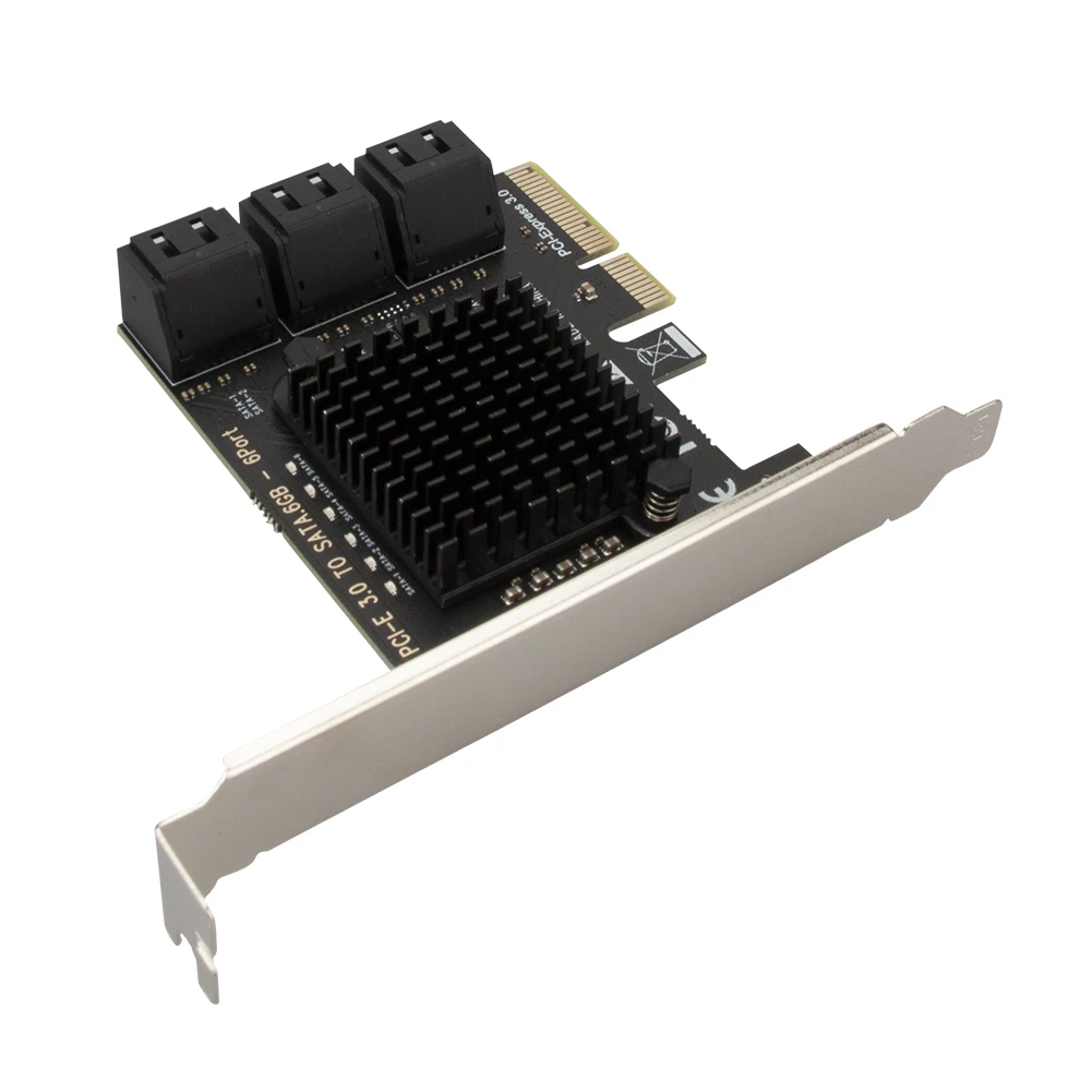 PCIE naar SATA-kaart 4-poort, 6Gbps SATA 3.0 Binardat Controller, inclusief 4 kabels en Low Profile Bracket, voor Windows 10/11