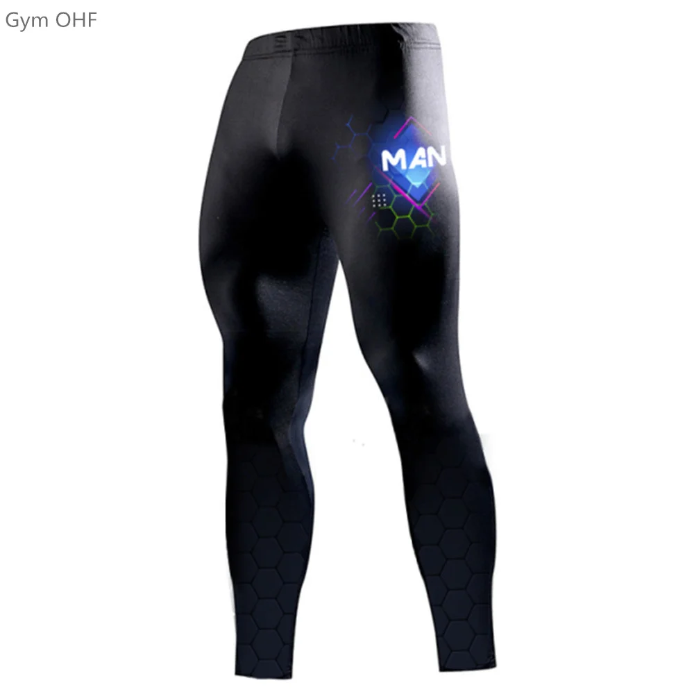 Men's Pants 3D Printed Leggings Sweatpants Quick-Drying Compression Fitness Training Tights Rashgard Jogging Gym Running