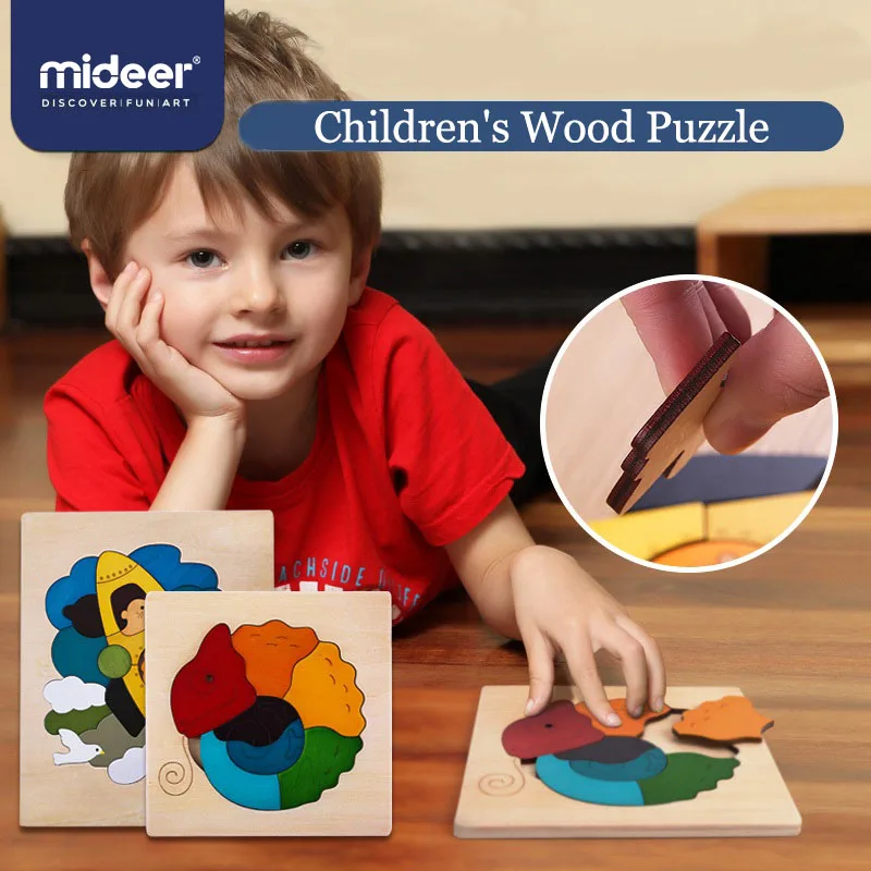 Mideer Puzzle Wooden Toys 25pcs Puzzle Box Educational Game Geometric Cognitive Interaction Toys