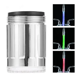 Dropshipping LED Water Faucet Stream Light 7 Colors Glow Shower Tap Head Kitchen Pressure Sensor Bathroom Faucets Taps Accessory