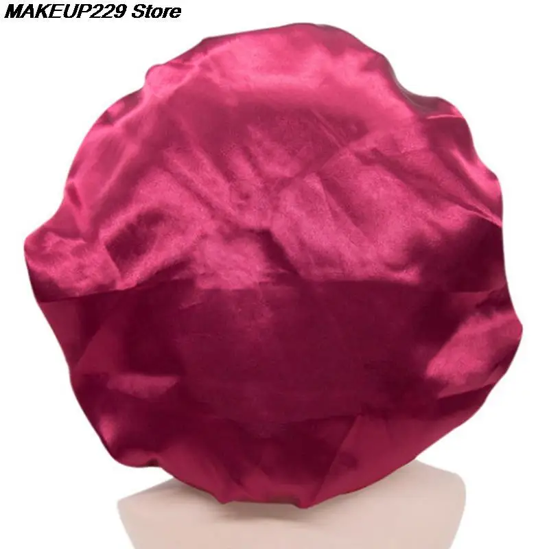 Hot! High Quality Extra Large Satin Sleep Cap Waterproof Shower Cap Women Hair Treatment Hat