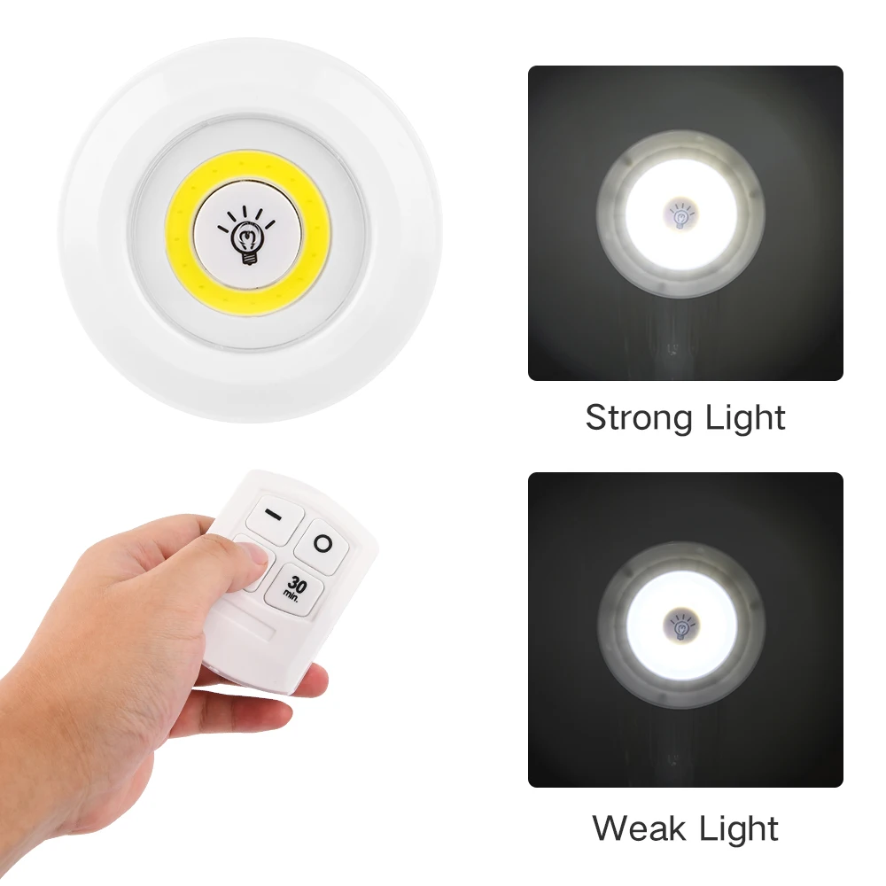 

With remote control battery operation adjustable light LED closet cabinet lamp wardrobe bookshelf counter room small night light