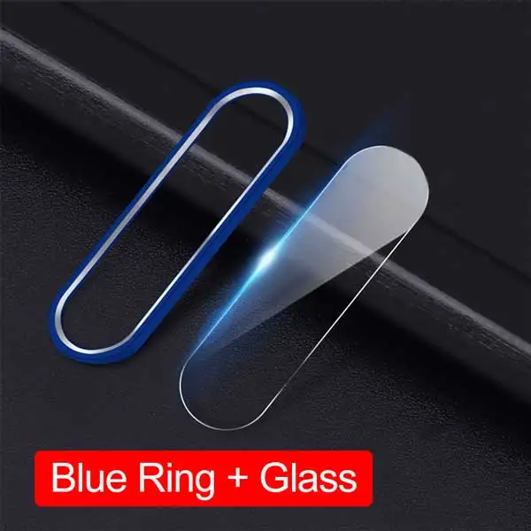Защитное стекло для камеры на Xiaomi mi 9 SE CC9 CC9E 9T Pro mi A3 A2 телефон металлическая защита для объектива камеры кольцо чехол и стекло - Цвет: Blue Ring Glass